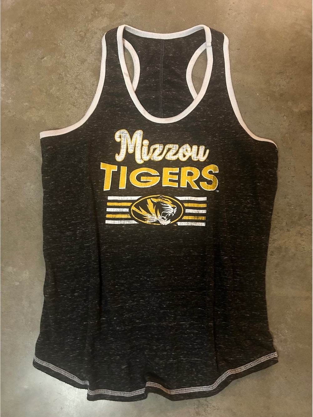 Mizzou Tigers black racerback tank top